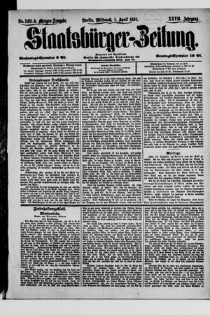 Staatsbürger-Zeitung vom 01.04.1891