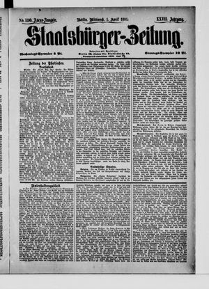 Staatsbürger-Zeitung vom 01.04.1891