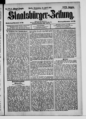 Staatsbürger-Zeitung on Apr 16, 1891