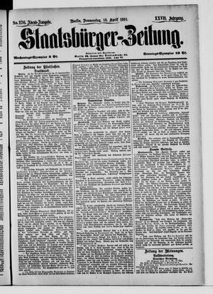 Staatsbürger-Zeitung on Apr 16, 1891