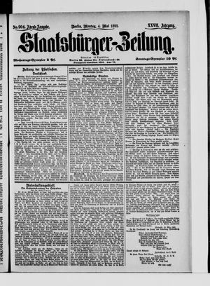 Staatsbürger-Zeitung on May 4, 1891