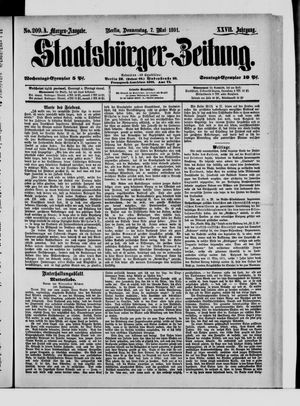 Staatsbürger-Zeitung vom 07.05.1891