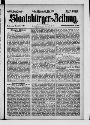 Staatsbürger-Zeitung on May 21, 1891