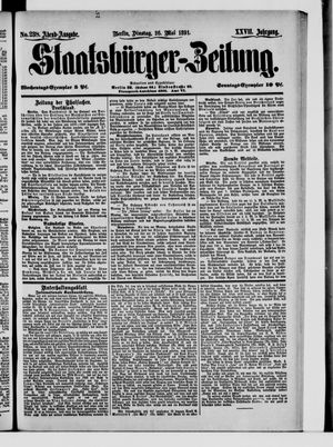 Staatsbürger-Zeitung on May 26, 1891
