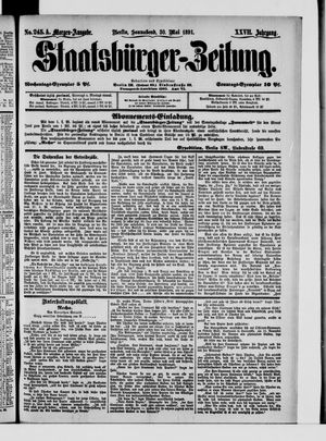 Staatsbürger-Zeitung on May 30, 1891