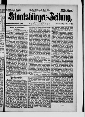 Staatsbürger-Zeitung vom 03.06.1891