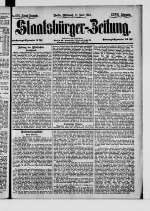 Staatsbürger-Zeitung vom 17.06.1891
