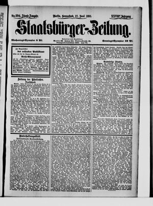 Staatsbürger-Zeitung vom 27.06.1891