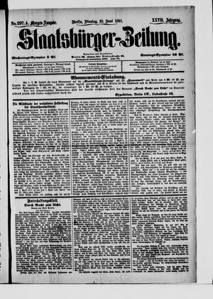 Staatsbürger-Zeitung vom 30.06.1891