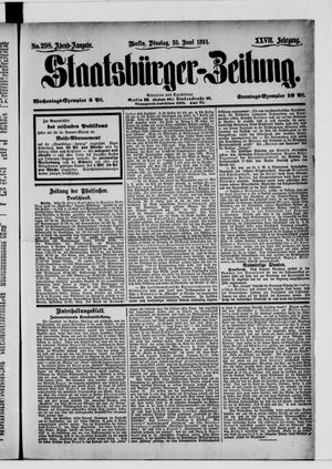 Staatsbürger-Zeitung vom 30.06.1891