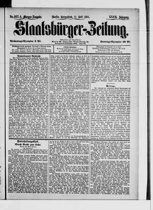 Staatsbürger-Zeitung vom 11.07.1891