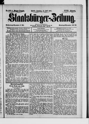 Staatsbürger-Zeitung on Jul 12, 1891
