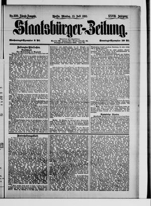 Staatsbürger-Zeitung on Jul 13, 1891