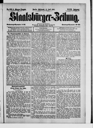 Staatsbürger-Zeitung vom 15.07.1891