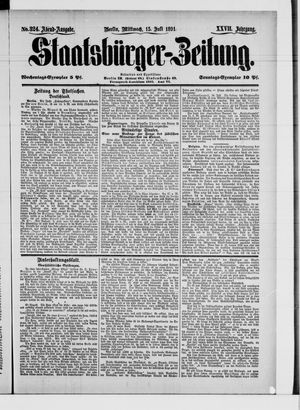 Staatsbürger-Zeitung vom 15.07.1891