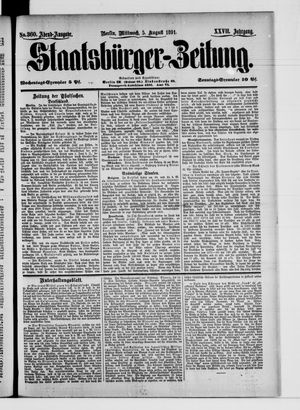 Staatsbürger-Zeitung vom 05.08.1891