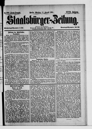 Staatsbürger-Zeitung on Aug 17, 1891