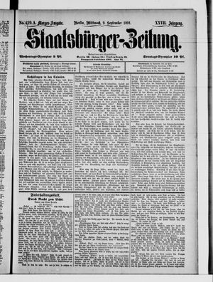 Staatsbürger-Zeitung vom 09.09.1891