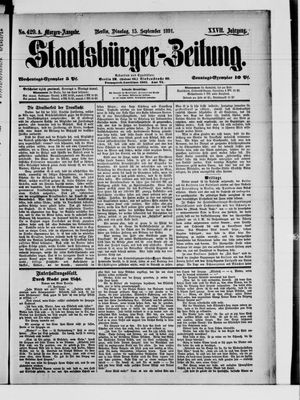 Staatsbürger-Zeitung vom 15.09.1891