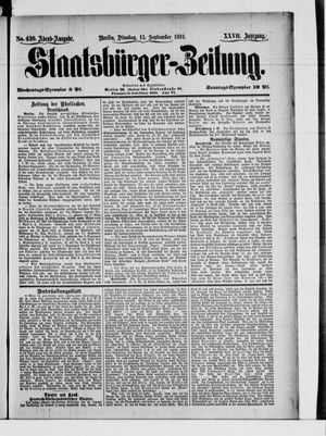 Staatsbürger-Zeitung vom 15.09.1891