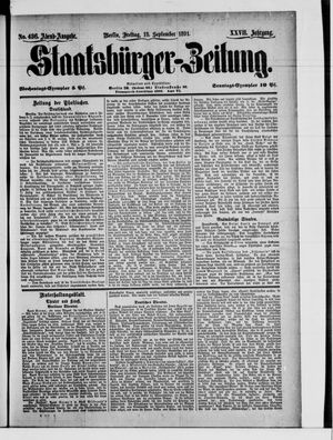 Staatsbürger-Zeitung vom 18.09.1891