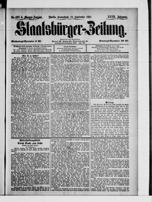 Staatsbürger-Zeitung vom 19.09.1891