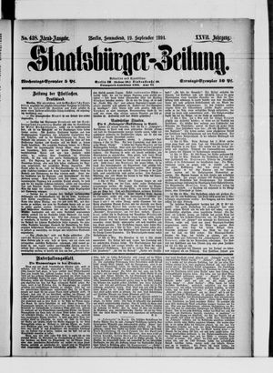 Staatsbürger-Zeitung vom 19.09.1891