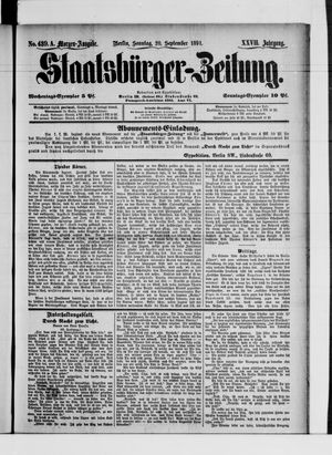 Staatsbürger-Zeitung vom 20.09.1891