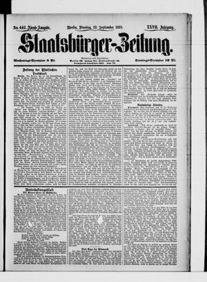 Staatsbürger-Zeitung vom 22.09.1891