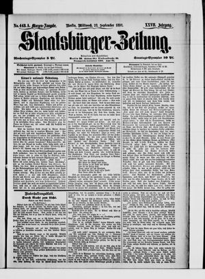 Staatsbürger-Zeitung vom 23.09.1891