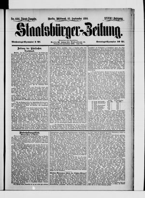 Staatsbürger-Zeitung vom 23.09.1891