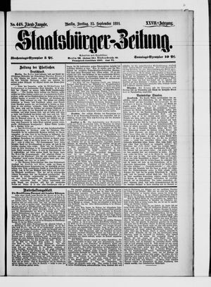 Staatsbürger-Zeitung vom 25.09.1891