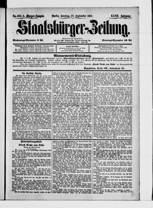 Staatsbürger-Zeitung vom 27.09.1891
