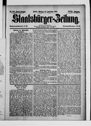 Staatsbürger-Zeitung vom 28.09.1891