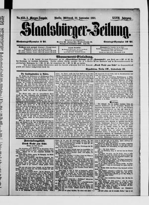 Staatsbürger-Zeitung vom 30.09.1891