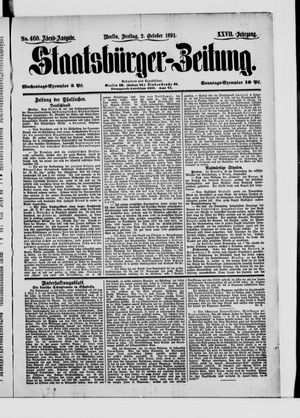Staatsbürger-Zeitung vom 02.10.1891