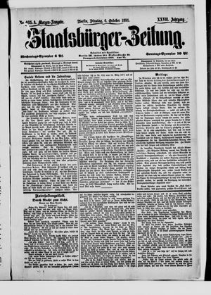 Staatsbürger-Zeitung vom 06.10.1891