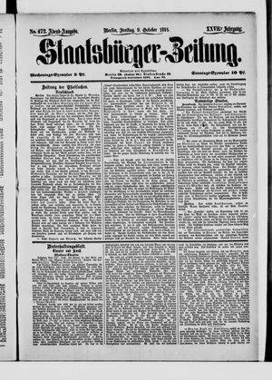 Staatsbürger-Zeitung vom 09.10.1891