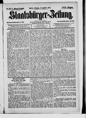 Staatsbürger-Zeitung vom 13.10.1891