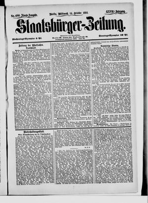 Staatsbürger-Zeitung vom 14.10.1891