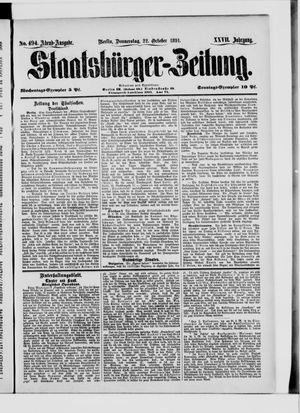 Staatsbürger-Zeitung vom 22.10.1891
