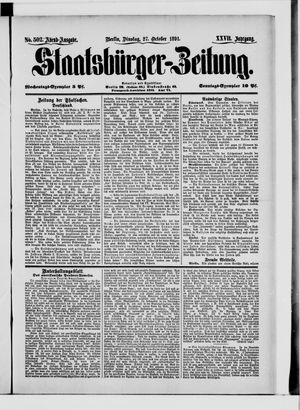 Staatsbürger-Zeitung vom 27.10.1891