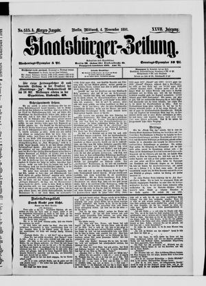 Staatsbürger-Zeitung vom 04.11.1891