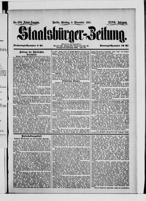 Staatsbürger-Zeitung vom 09.11.1891