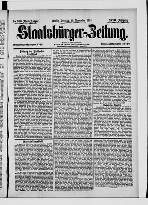 Staatsbürger-Zeitung vom 10.11.1891