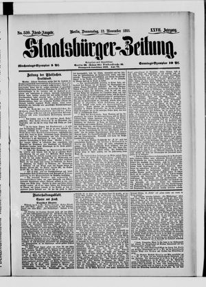 Staatsbürger-Zeitung vom 12.11.1891