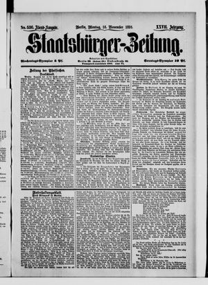 Staatsbürger-Zeitung vom 16.11.1891