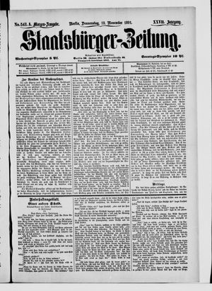 Staatsbürger-Zeitung vom 19.11.1891