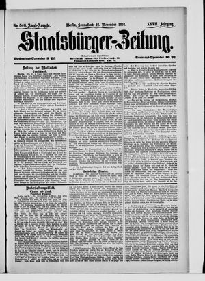 Staatsbürger-Zeitung vom 21.11.1891