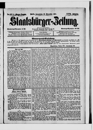 Staatsbürger-Zeitung on Nov 28, 1891